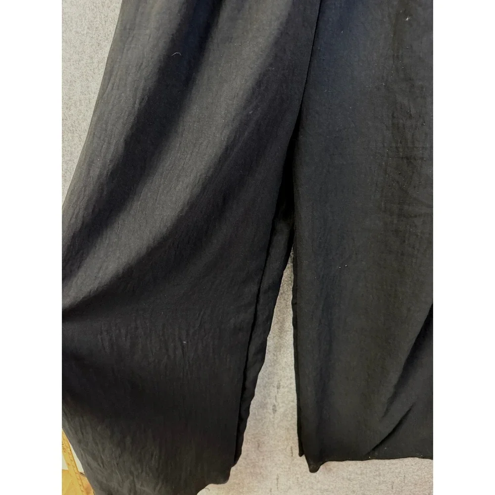 See You Monday Los Angeles Black Strapless Wide Leg Jumpsuit Cowl Neck Large NWT